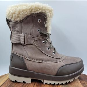 Sorel Tivoli IV Parc Boot Women 8 Taupe Leather Shearling Winter Snow Waterproof